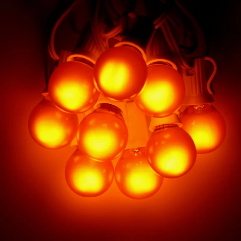 G30 Orange Satin Glass Bulbs E12 Bases (25 Pack)