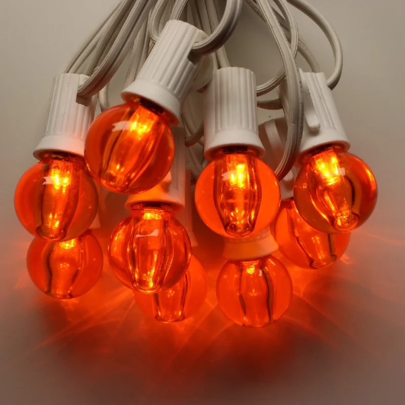 G30 Orange Smooth LED Bulbs E12 Bases (25 Pack)