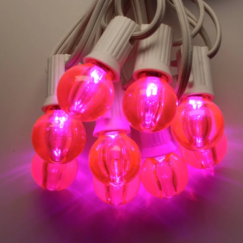 G30 Pink Smooth LED Bulbs E12 Bases (25 Pack)