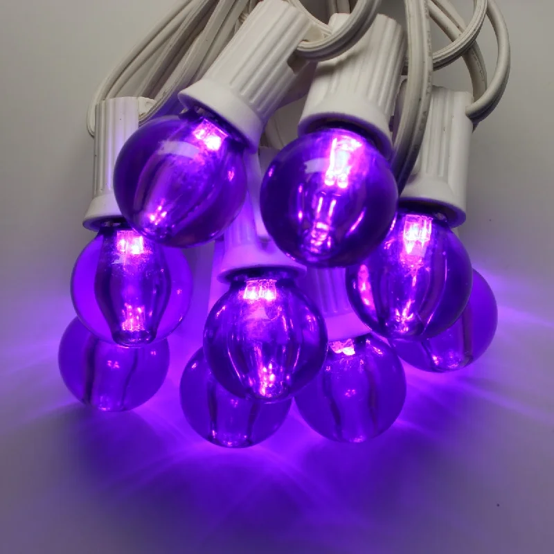 G30 Purple Smooth LED Bulbs E12 Bases (25 Pack)