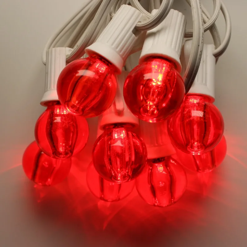 G30 Red Smooth LED Bulbs E12 Bases (25 Pack)