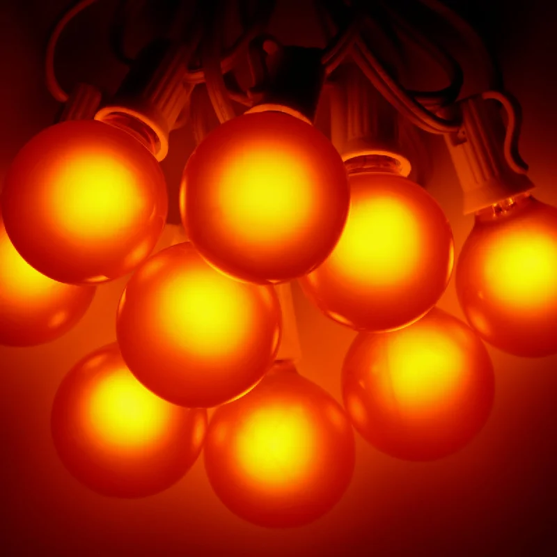 G40 Orange Satin Glass Bulbs E12 Bases (25 Pack)