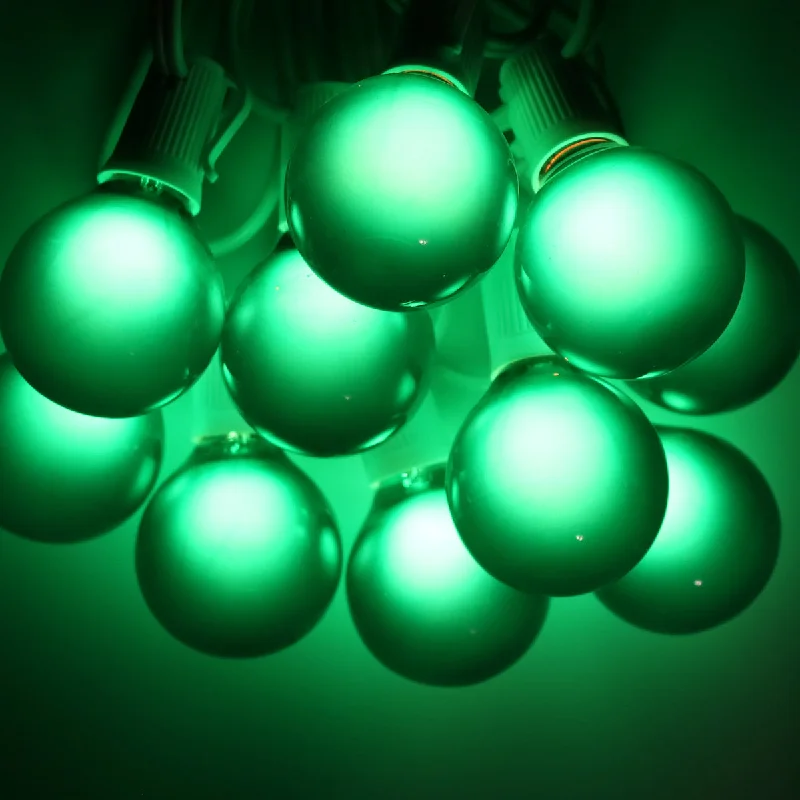 G50 Green Satin Glass  Bulbs E17 Bases (25 Pack)