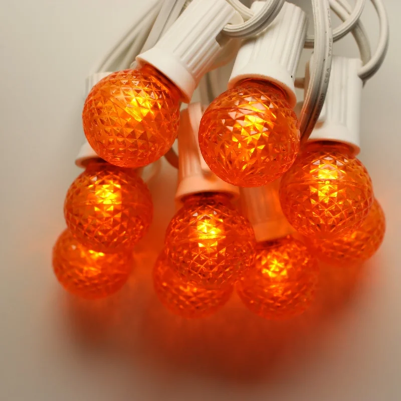 G30 Orange LED Bulbs E12 Bases (25 Pack)