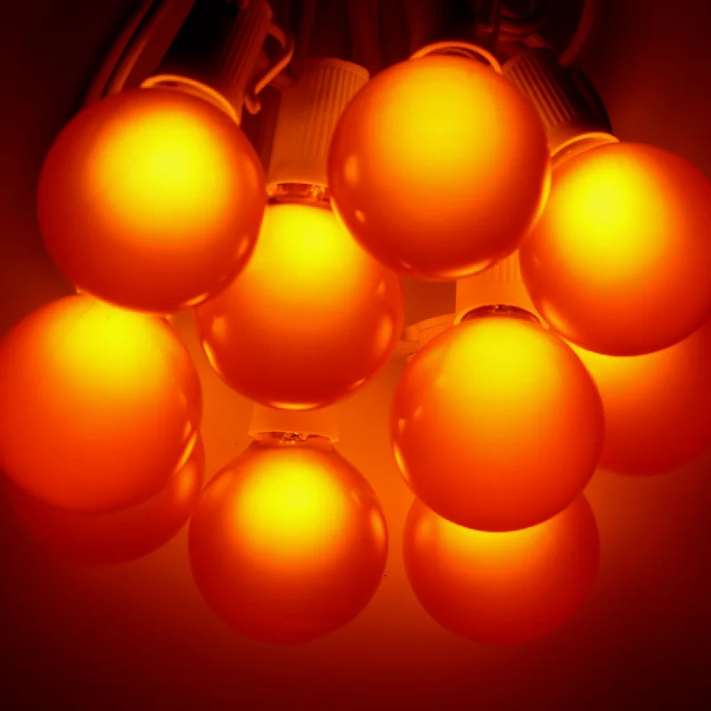 G50 Orange Satin Glass  Bulbs E17 Bases (25 Pack)