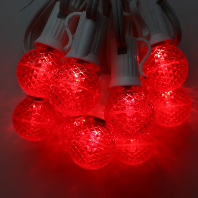 G30 Red LED Bulbs E12 Bases (25 Pack)