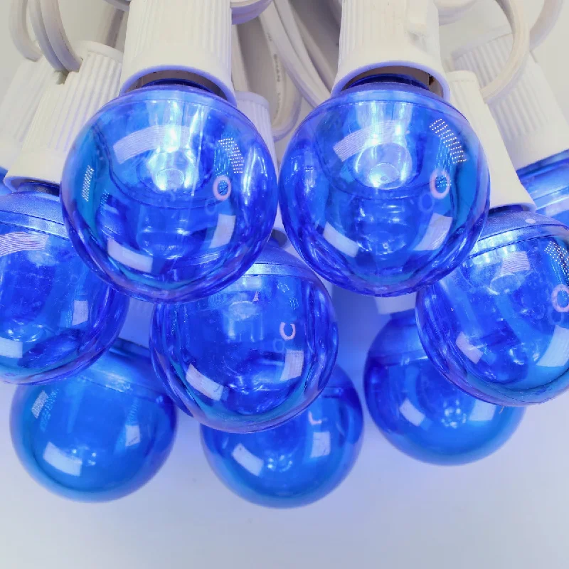 G40 Blue Smooth LED Bulbs E17 Bases (25 Pack)