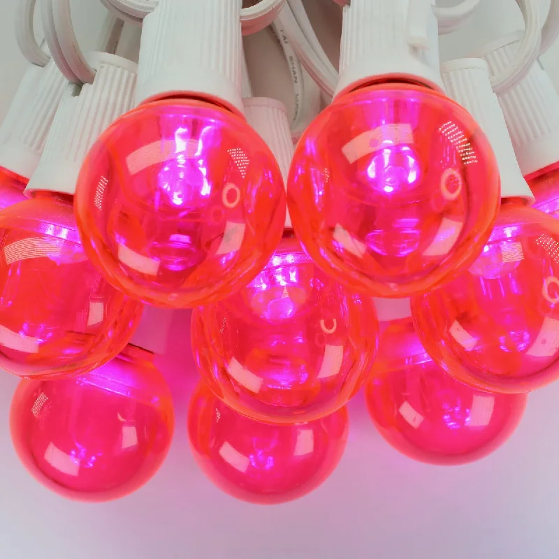 G40 Pink Smooth LED Bulbs E17 Bases (25 Pack)