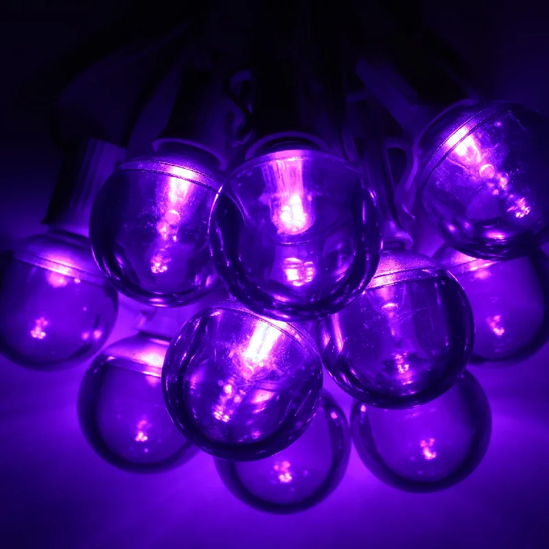 G40 Purple Smooth LED Bulbs E12 Bases (25 Pack)