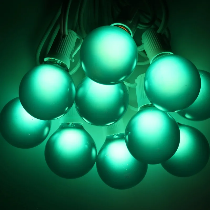 G50 Teal Satin Glass  Bulbs E17 Bases (25 Pack)