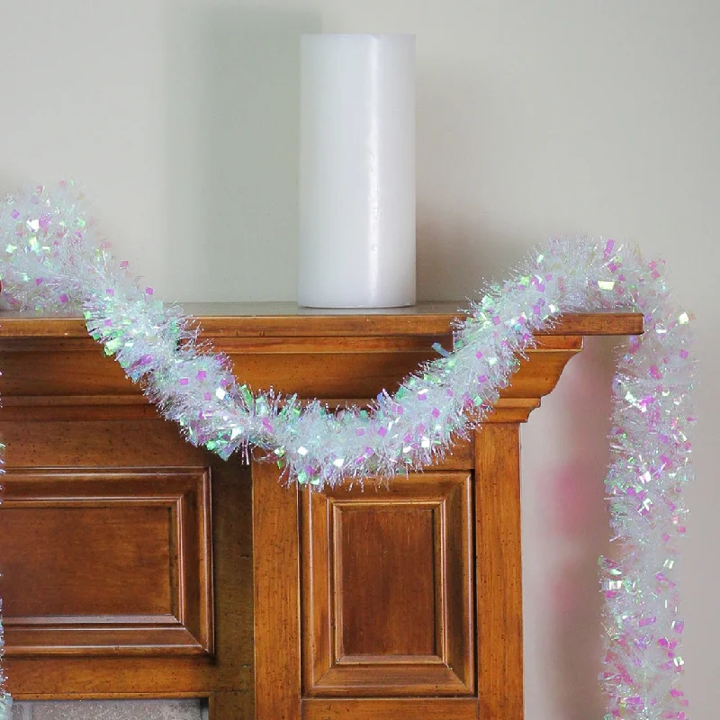 10' Fancy Iridescent Starburst Reusable Tinsel Garland