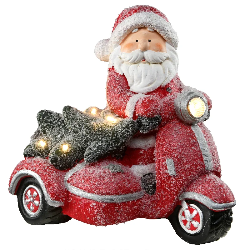 14 in. Lighted Santa on Scooter