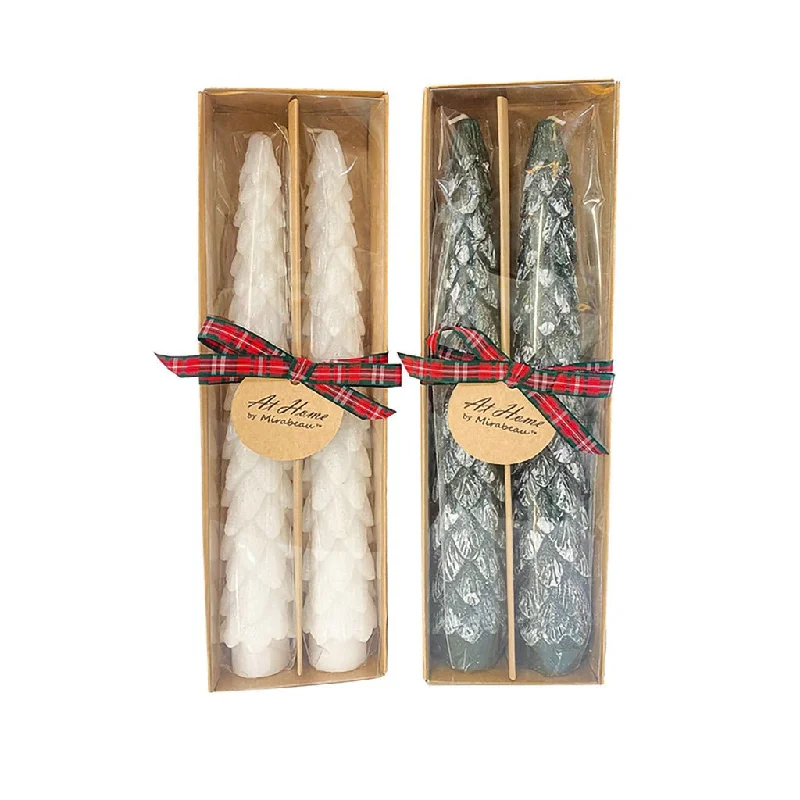 10.5" Set of 2 Tree Taper Candles - At Home By Mirabeau- Assorted no choice