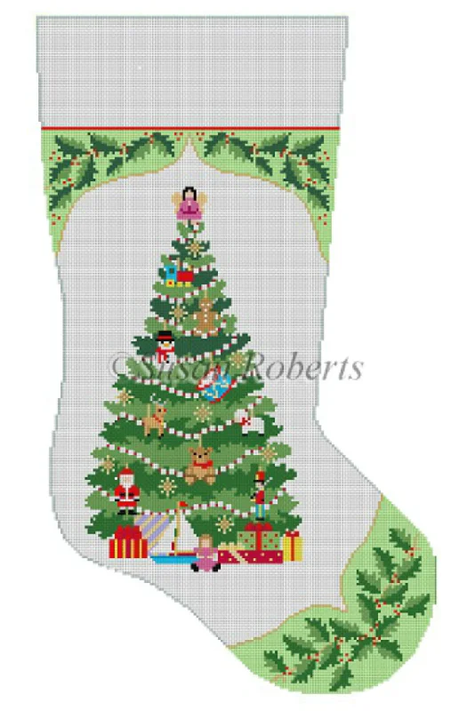 3215 Holly Toy Tree Stocking