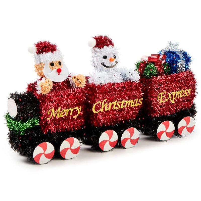 3D Tinsel Christmas Train Holiday Decoration