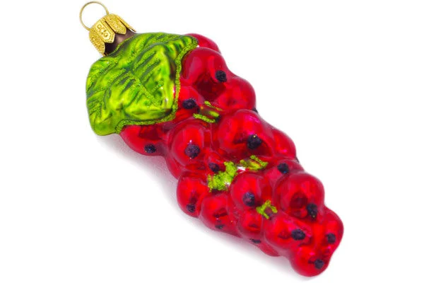 4" Christmas Ball Ornament - Red Grapes