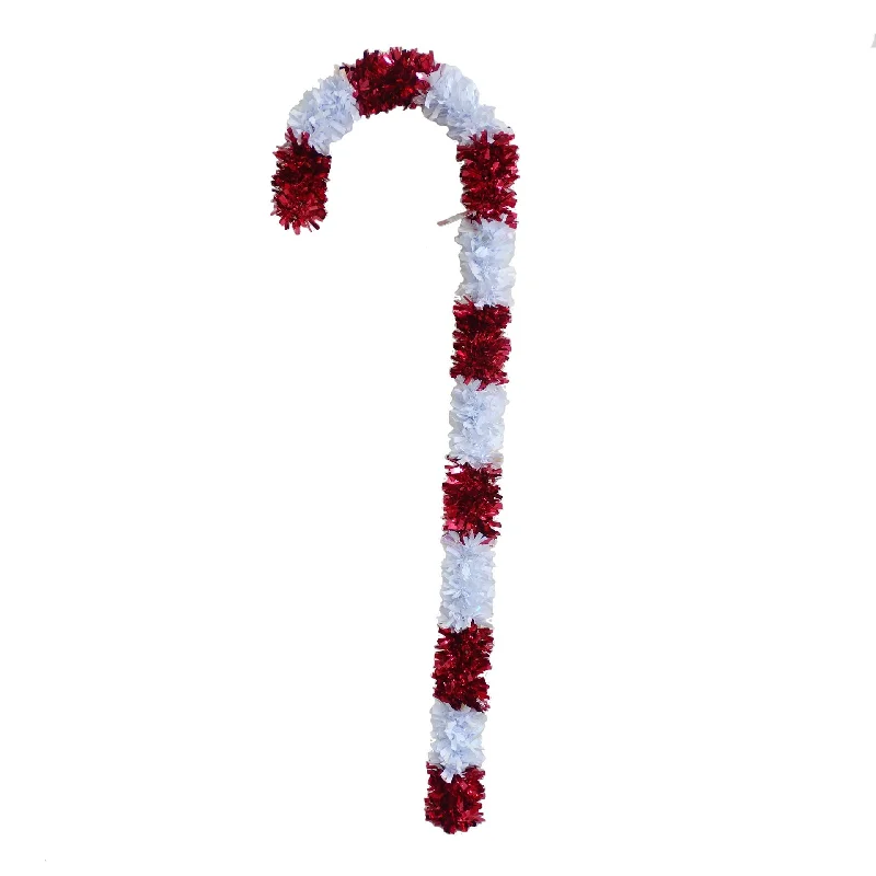 46" Red & Iridescent White Jumbo Candy Cane