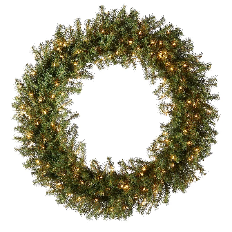 48 in. Pre-Lit Norwood Fir Wreath with Clear Lights