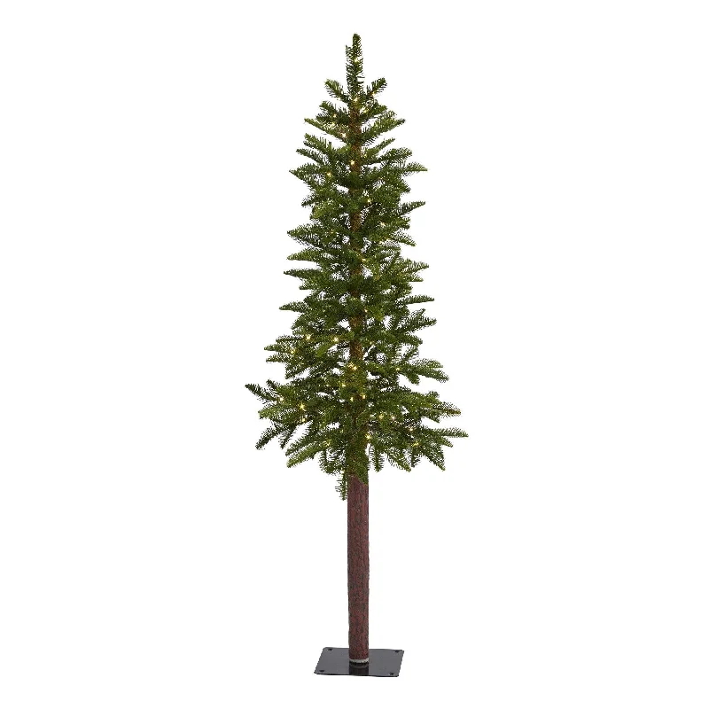 5’ Alaskan Alpine Artificial Christmas Tree with 100 Clear Microdot (Multifunction) LED Lights and 92 Bendable Branches