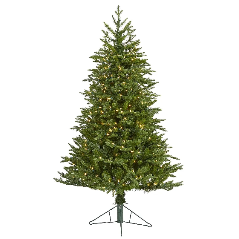 5' Cambridge Fir Artificial Christmas Tree with 300 Clear Warm (Multifunction) LED Lights with Instant Connect Technology and 570 Bendable Branches