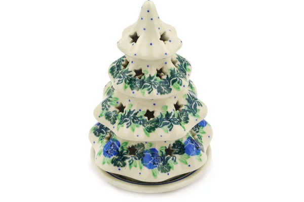 6" Christmas Tree Candle Holder - Basket Of Blues