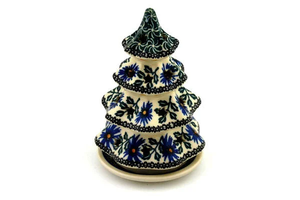 6" Christmas Tree Candle Holder - Blue Chicory