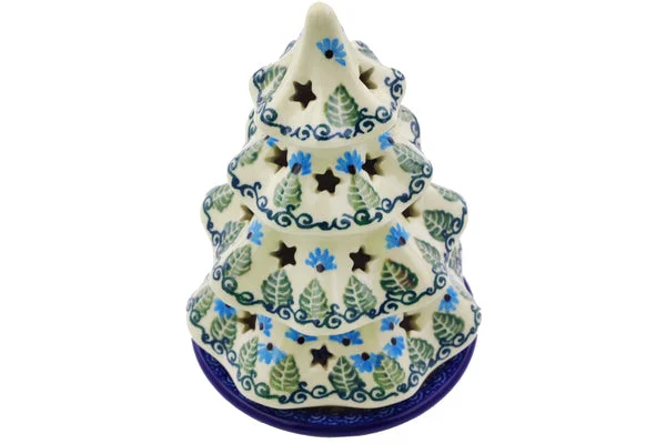 6" Christmas Tree Candle Holder - Forget Me Not