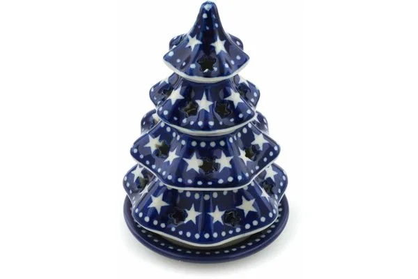 6" Christmas Tree Candle Holder - Midnight Stars