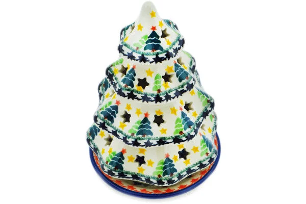 6" Christmas Tree Candle Holder - Winter Tree