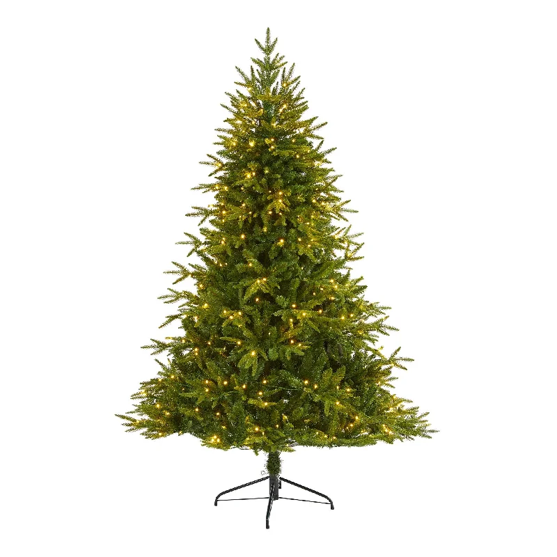 6’ Colorado Mountain Fir “Natural Look” Artificial Christmas Tree with 350 Clear LED Lights and 1704 Bendable Banches