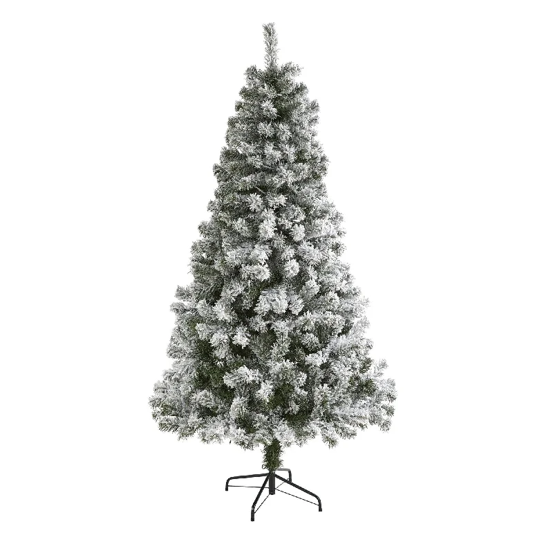 6' Flocked West Virginia Fir Artificial Christmas Tree