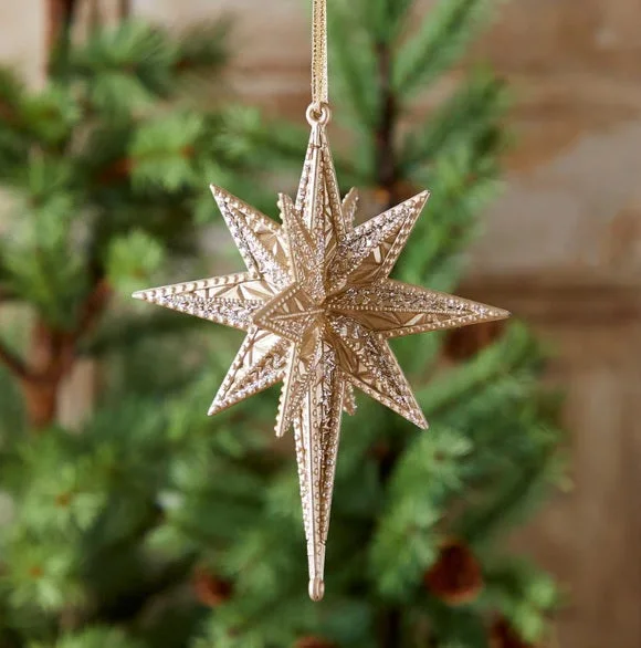 6" Gold North Star Ornament