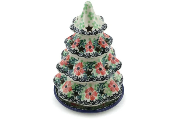 7" Christmas Tree Candle Holder - Green Garden