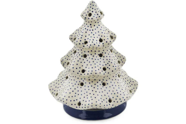 7" Christmas Tree Candle Holder - Misty Blue