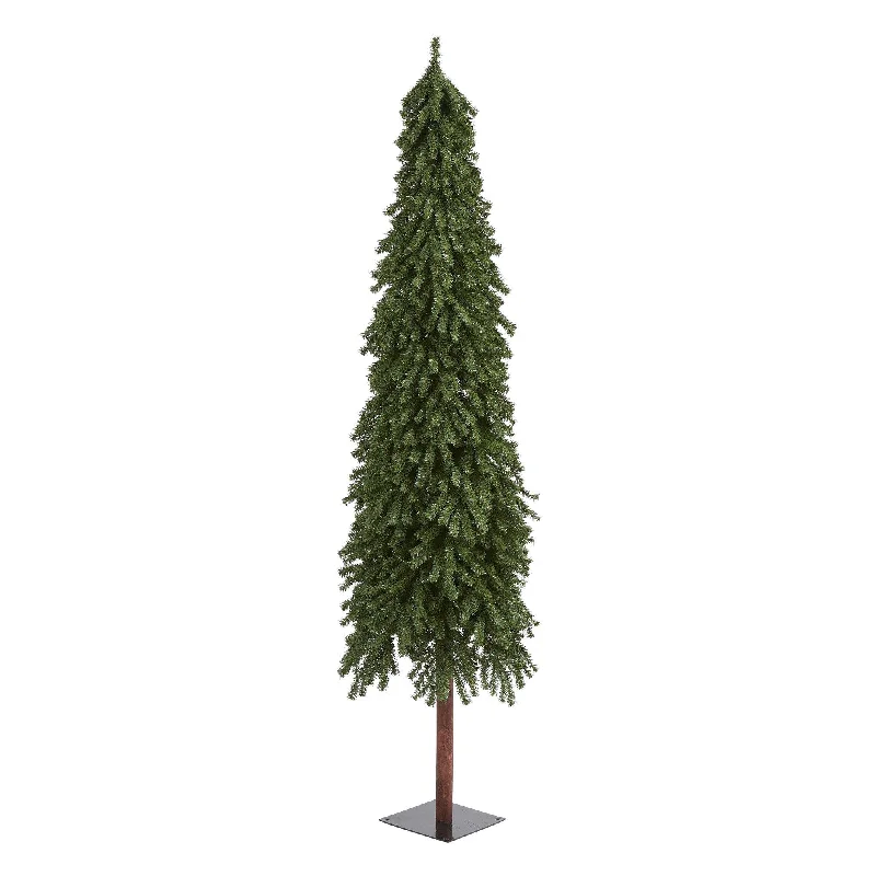 7’ Grand Alpine Artificial Christmas Tree with 950 Bendable Branches on Natural Trunk