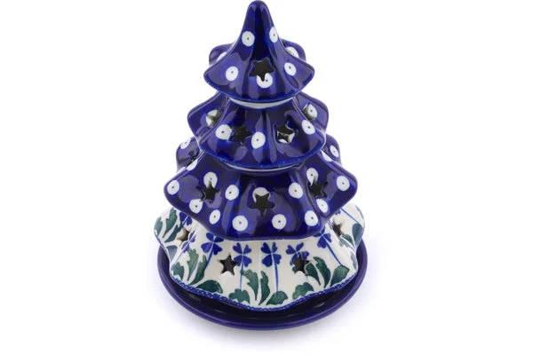 7" Christmas Tree Candle Holder - Blue Clover Peacock