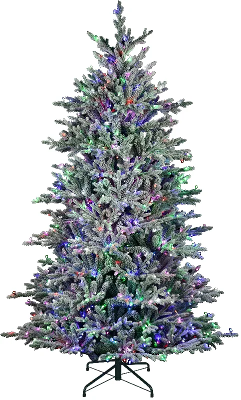 7' Flocked Appalachian Pre-Lit Artificial Christmas Tree