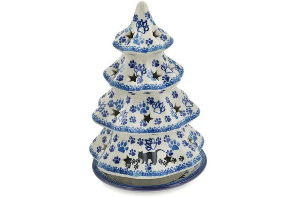 8" Christmas Tree Candle Holder - Boo Boo Kitty Paws