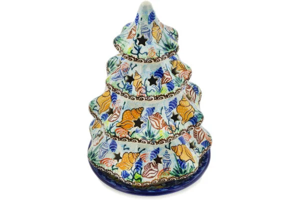 8" Christmas Tree Candle Holder - Ocean Whisper