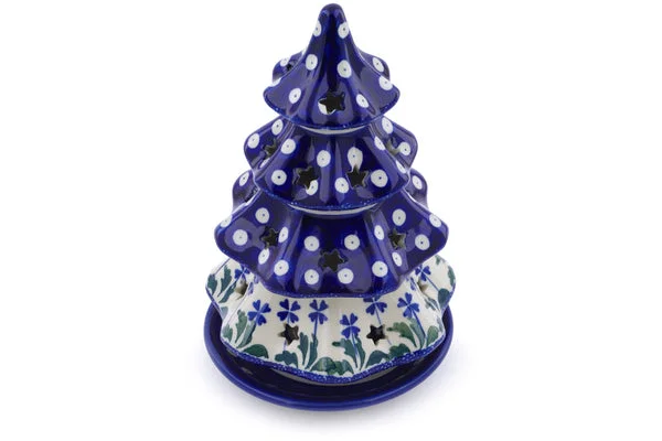 8" Christmas Tree Candle Holder - Blue Clover Peacock