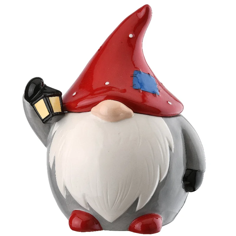 8 in. Round Ceramic Winter Gnome