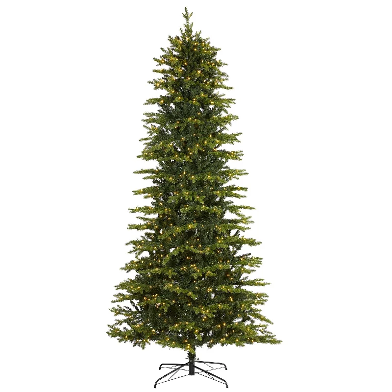 9’ Belgium Fir “Natural Look” Artificial Christmas Tree with 800 Clear LED Lights