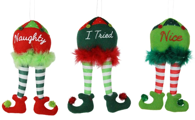 9" Naughty or Nice Elf Bottom Ornament