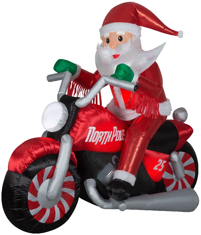 6' Airblown® Outdoor Inflatable Luxe Santa on Christmas Motorcycle