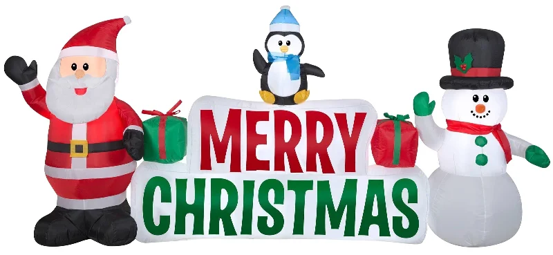 4.4' Airblown® Santa and Merry Christmas Sign Scene Inflatable Christmas Decoration