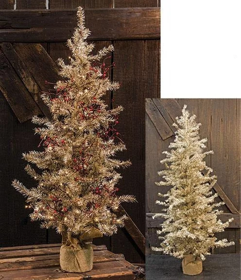 Antique Silver Pine Tree, 36"