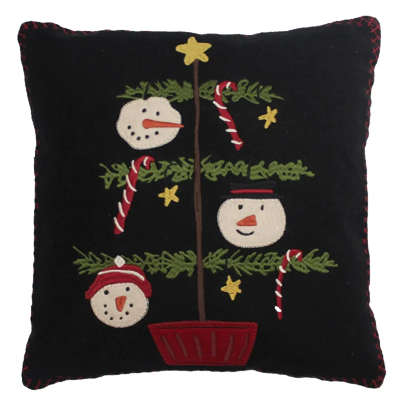 C Snowmen Fun Tree Pillow 14 In PL762401