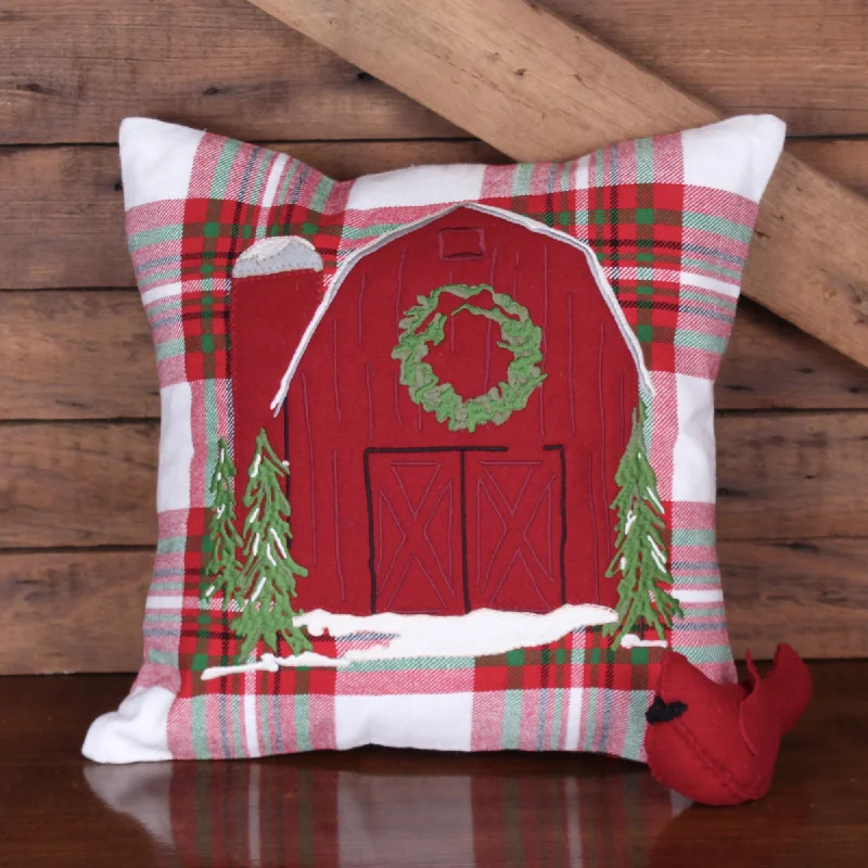 C Tree Farm Barn Pillow 14 Inx14 In PL784201