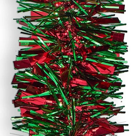 15' Fantasy Red and Green Tinsel Christmas Garland