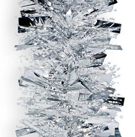 15' Fantasy Snowy Silver Tinsel Christmas Garland